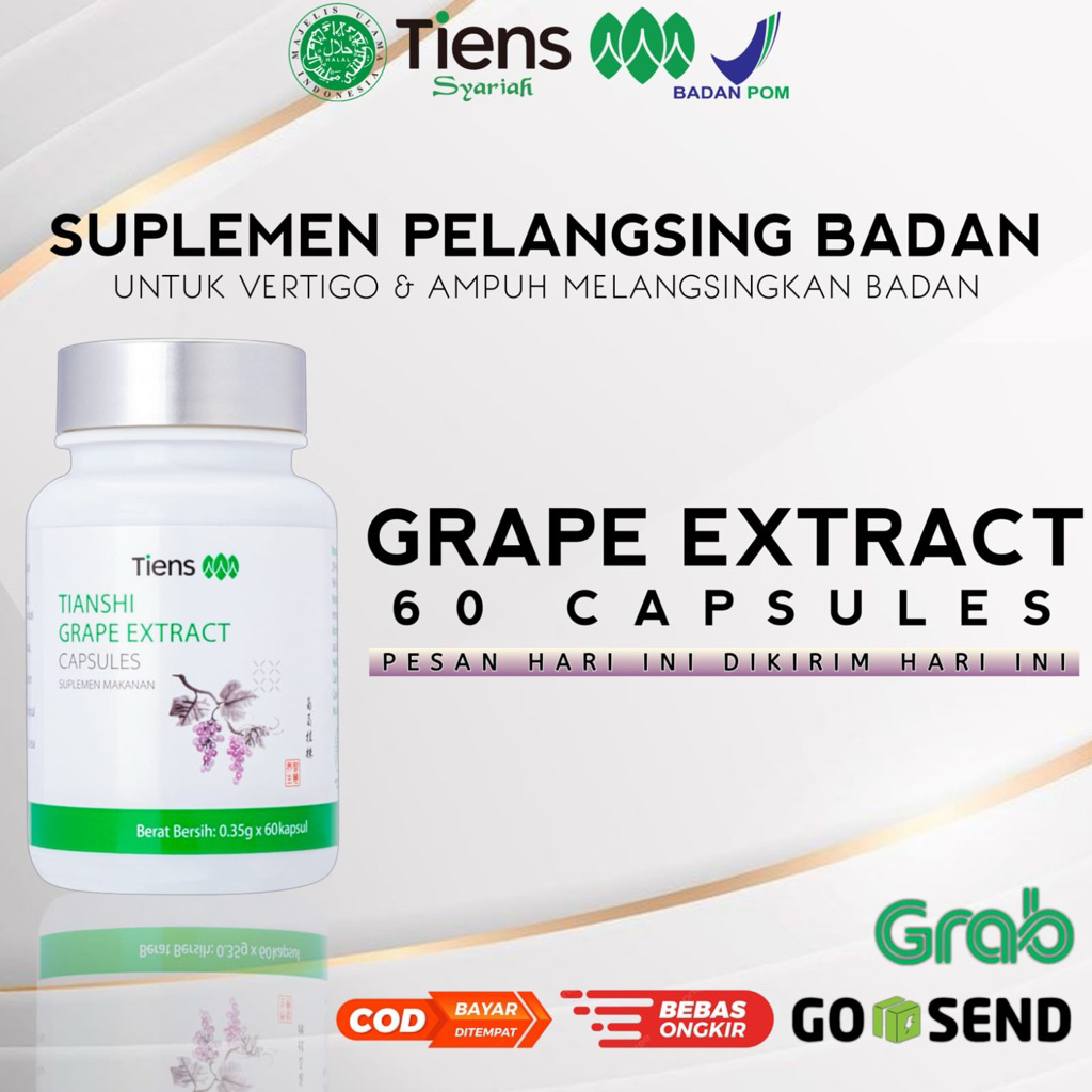 Tiens Grape Extract Nutrisi Vertigo / Penyumbatan Pembuluh Darah & Jantung