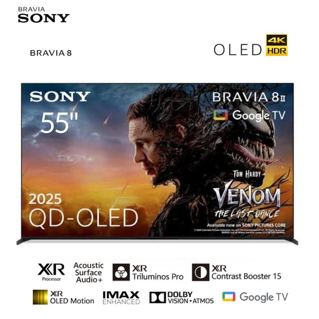 Sony BRAVIA 8 II 55 Inch K-55XR80M2 Smart Google TV OLED 4K HDR Bravia 8 Mark II Garansi Resmi