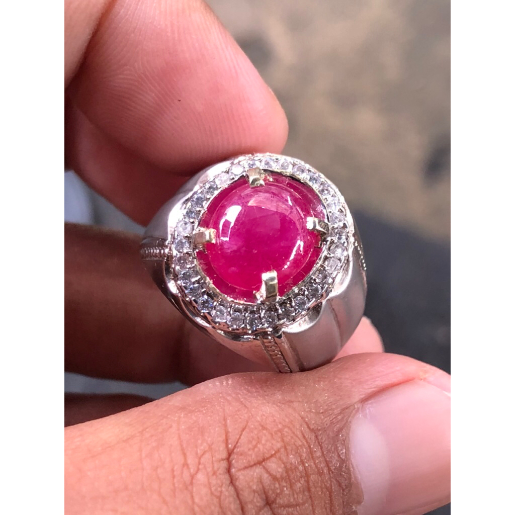 007 cincin natural merah rubby atau merah delima