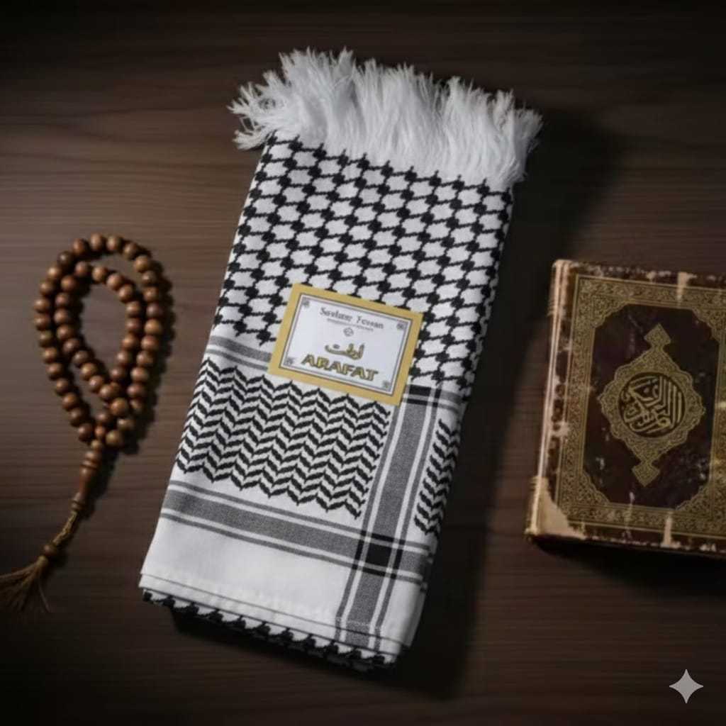 Sorban Arafat Putih Polos - Sorban Kain Arab - Grosir Haji - Sorban Tenun Murah