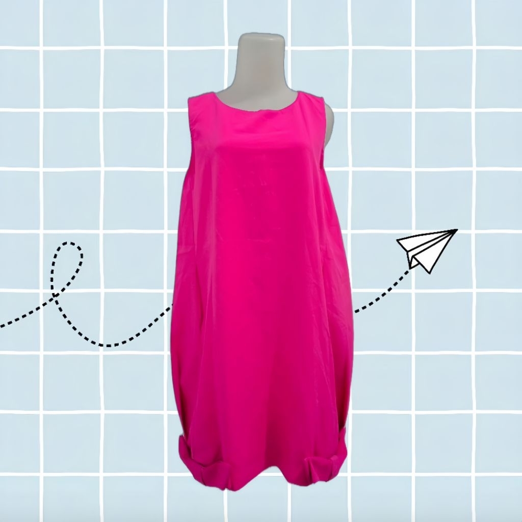 Dress Wanita Elegant Pink Valentine Mewah Korean Style