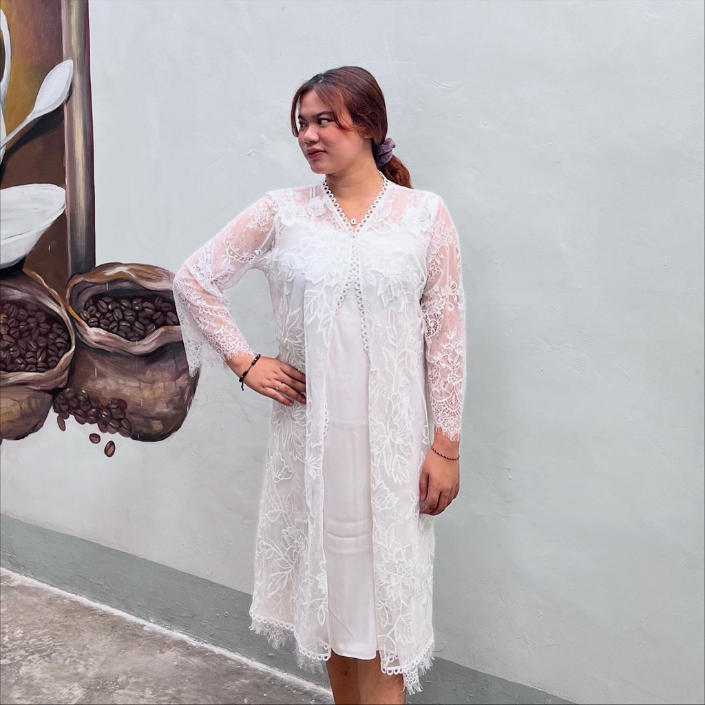 SEWA DRESS | Aaliyah dress broken white putih | Dress Payet Mewah | Kondangan & Lamaran | Lebaran | 