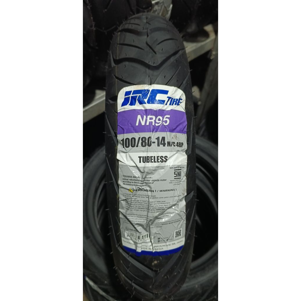 BAN TUBELESS IRC NR95 100/80-14 BAN LUAR TUBLES MATIC RING 14 NR95 100 80 14