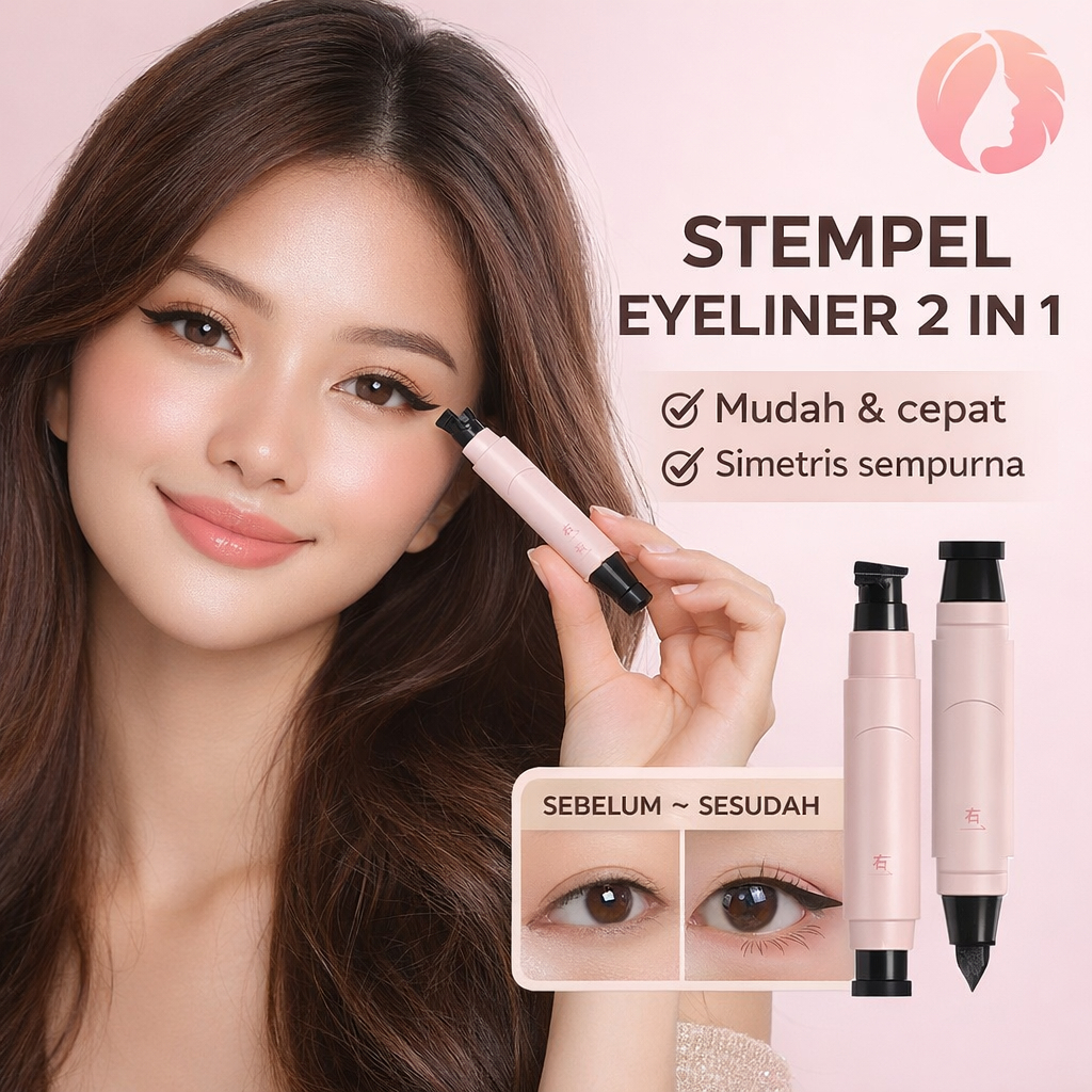 JUELREOU/Gambar Eyeliner dengan Mudah dalam Satu Detik/Pensil Eyeliner dengan Cap Terintegrasi/Eyeli