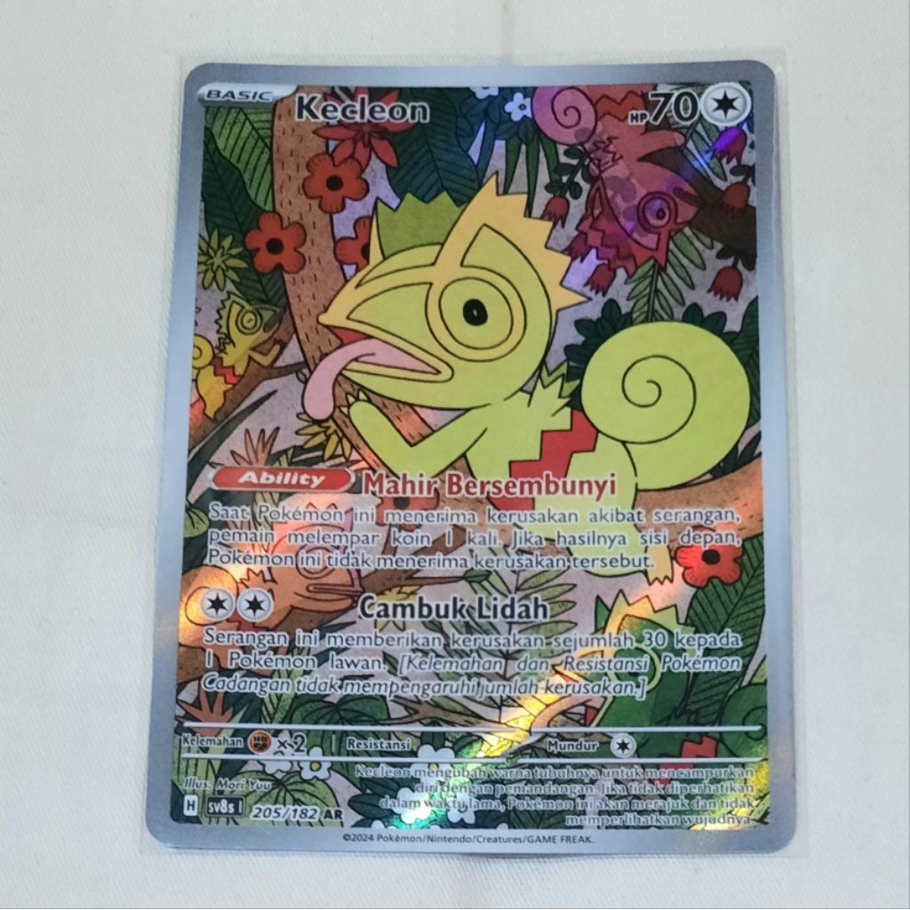 Kartu Pokemon Kecleon Sv8s AR holo foil bahasa indo tcg