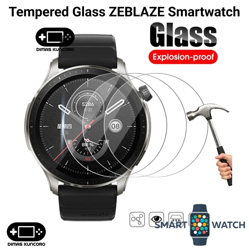 Tempered Glass ZEBLAZE Smartwatch anti gores antigores screen guard protector pelindung layar lcd ze