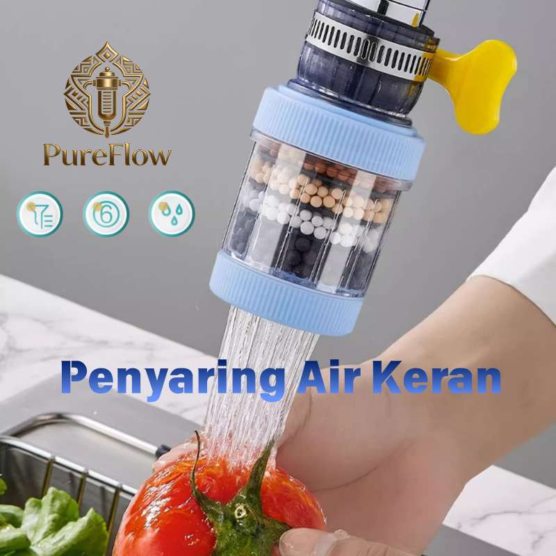 COD Sambungan Kran Air Versi Baru yang Diperbarui Filter 6 Batu TPR Water Filter Karbon Busa Filter