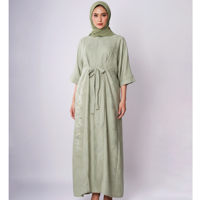 Eprise Yasmine Kaftan Dress GREEN KP280B | Kaftan Wanita Muslim