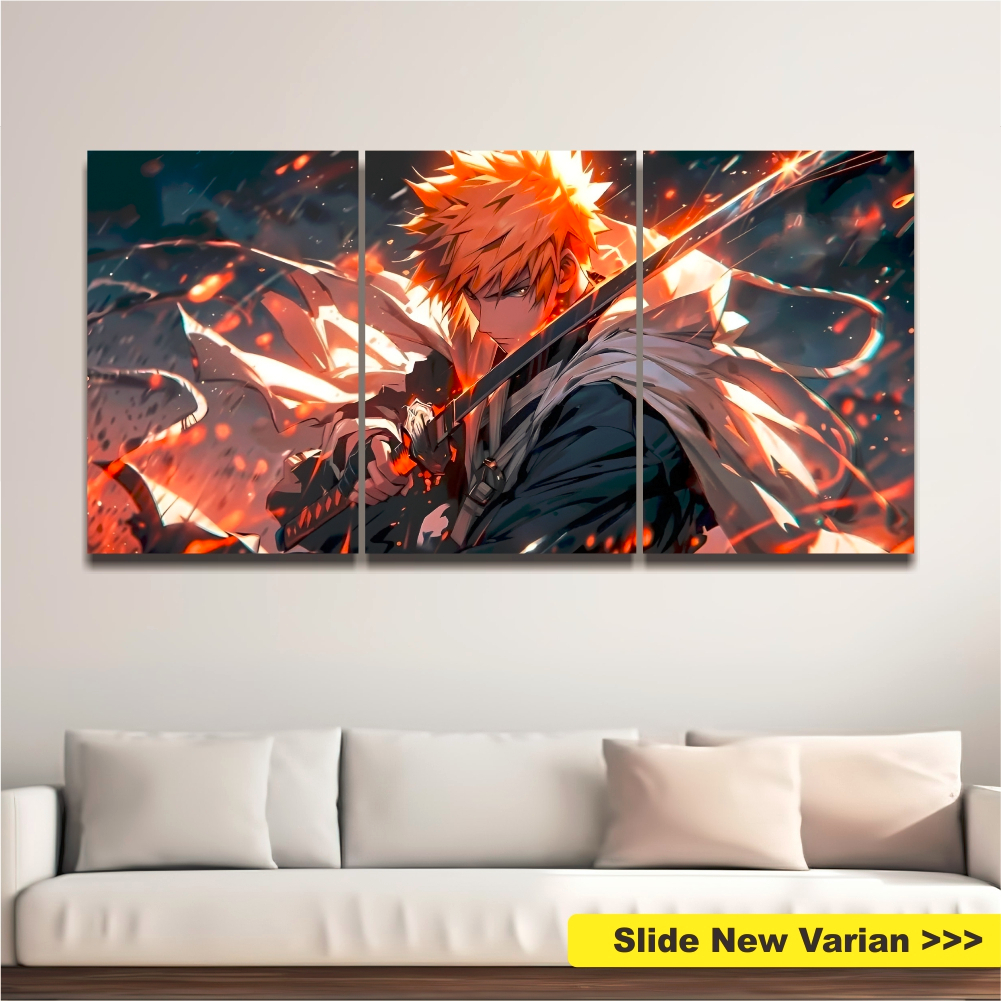 Poster Kayu Anime Bleach Multipanel 60x30cm | Hiasan Dinding Anime Bleach MP