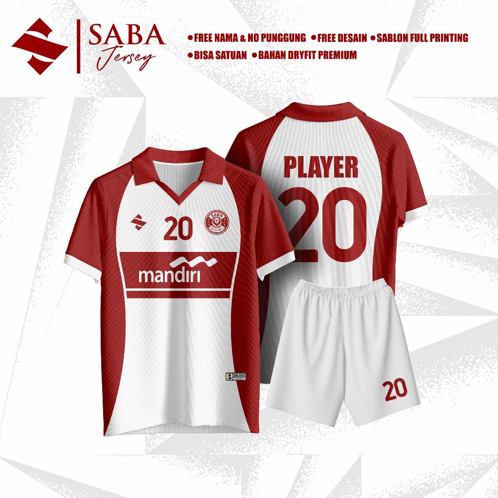 Jersey Free Custom Merah Putih Terbaru Bahan Dryfit Premium  Baju Futsal Sepak Bola Futsal Badminton
