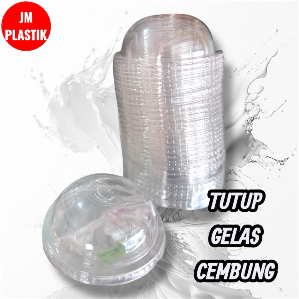 Tutup Gelas Plastik Bening Cembung