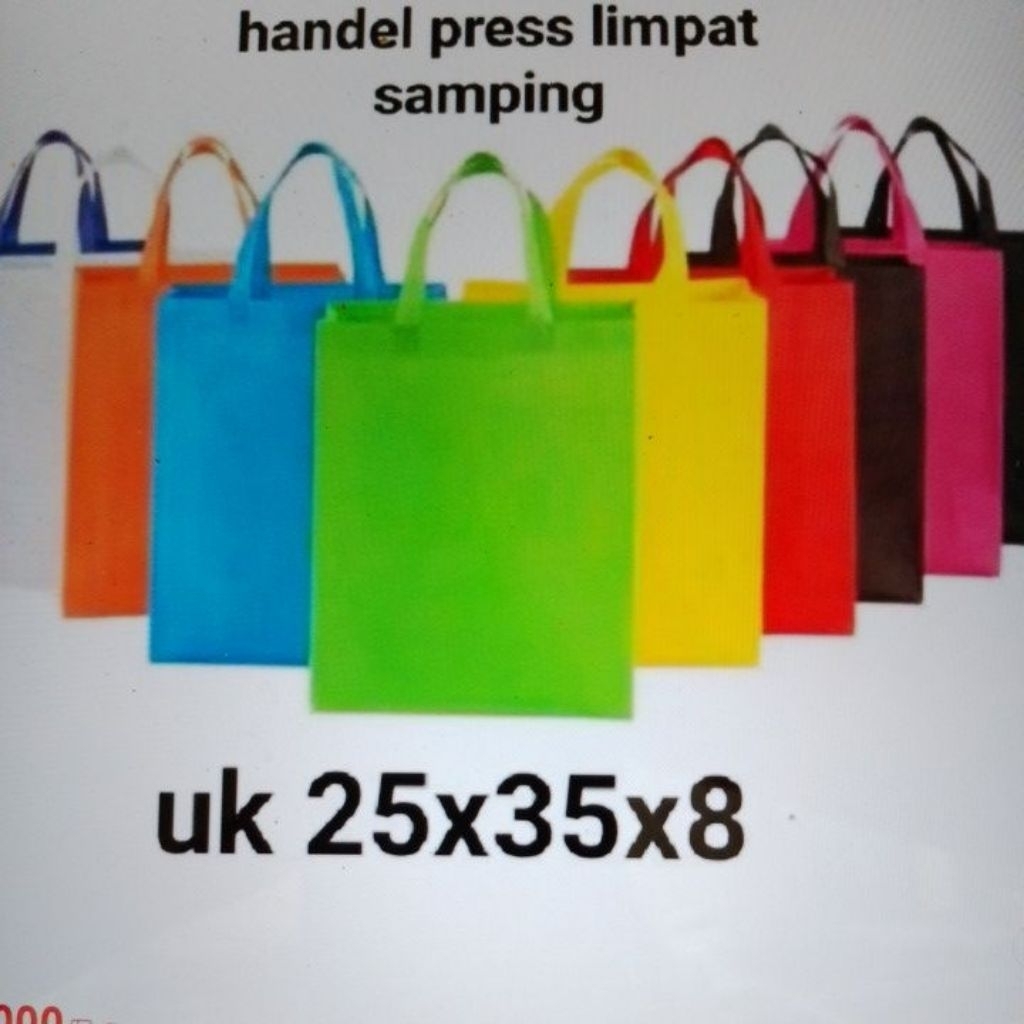 tas spunbond pres polos goodie bag uk kecil/sedang/besar/jumbo