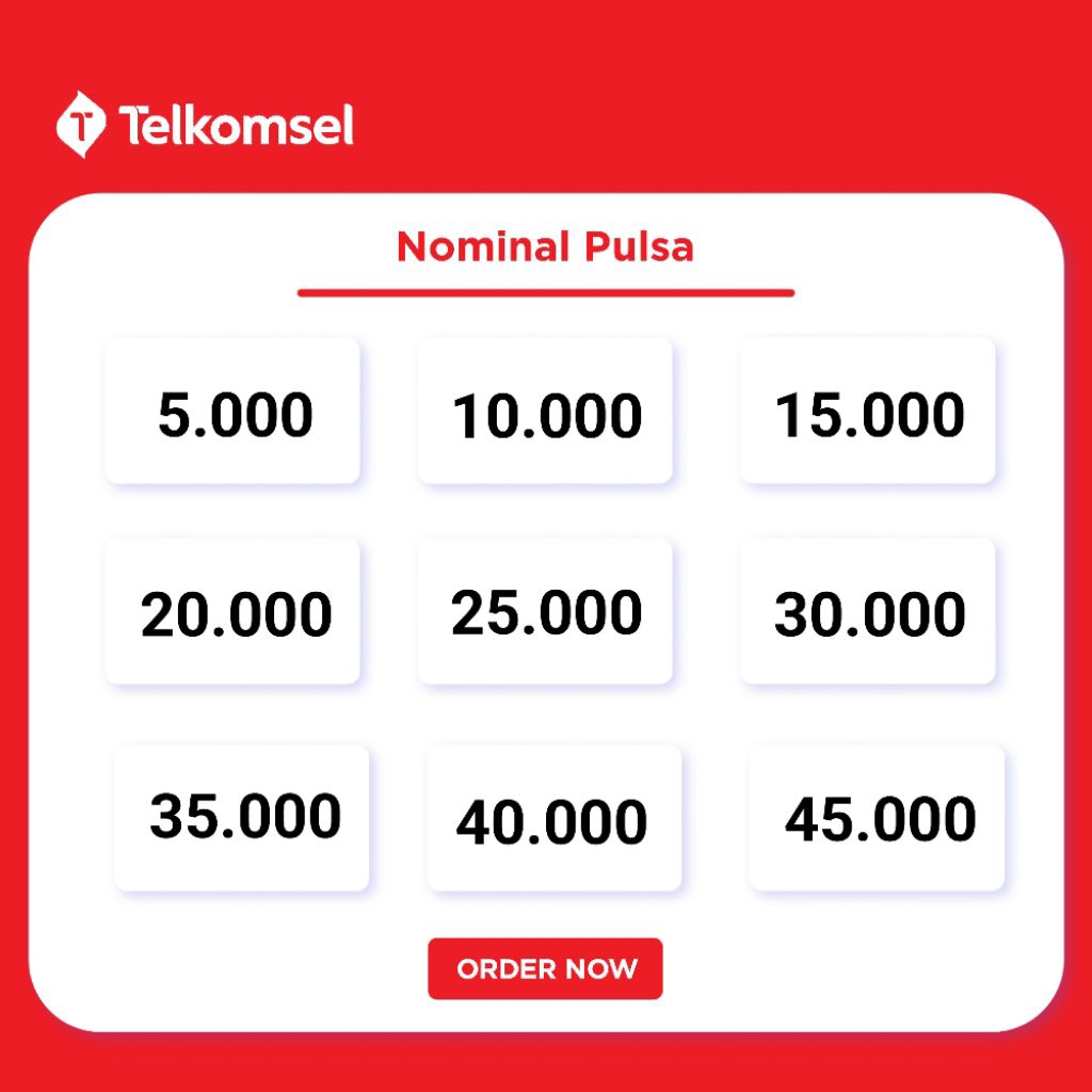 PULSA TELKOMSEL 5K 10K 15K 20K 25K 30K Reguler Termurah 5000 Rupiah