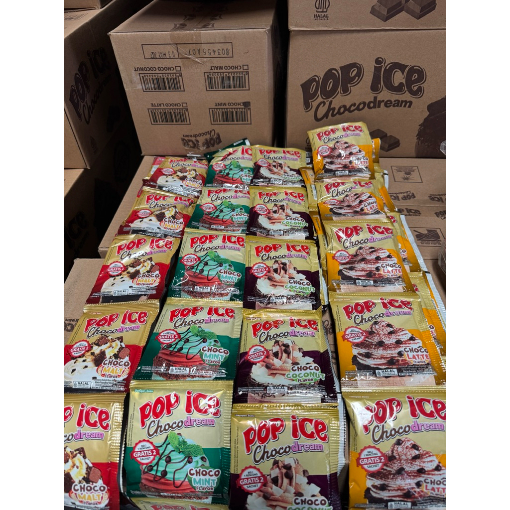 POP ICE CHOCODREAM VARIAN RASA LENGKAP 1 RTG ISI 12