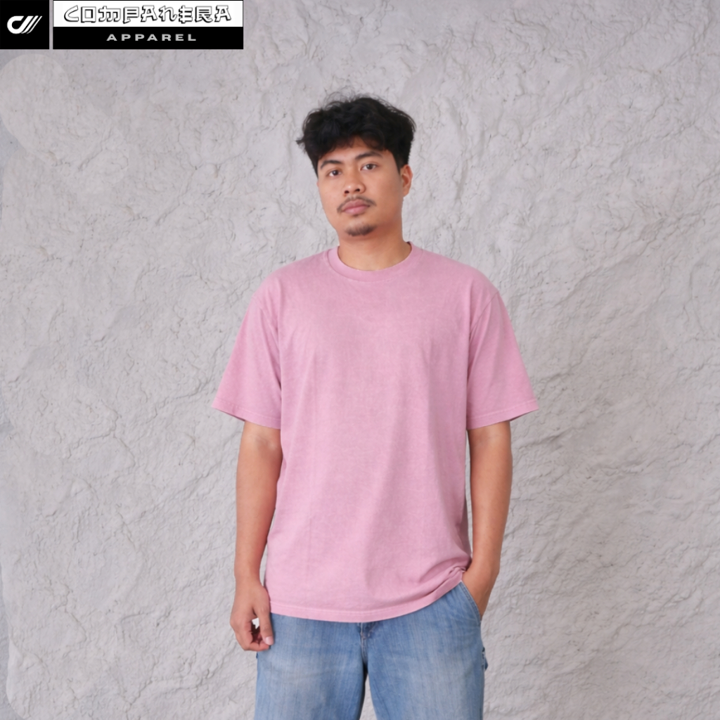 KAOS POLOS OVERSIZED PINK WASHED TEES / STONEWASH / POLOS ACID WASH / COTTON COMBED 24S / LEMBUT ADE