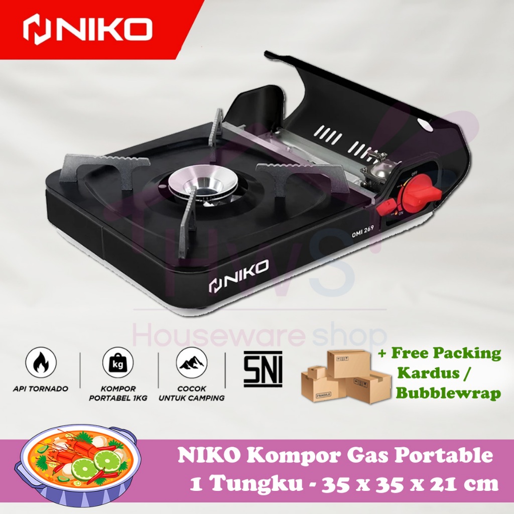 Kompor Gas Portable 1 Tungku NIKO / Kompor Gas 1 Tungku Camping
