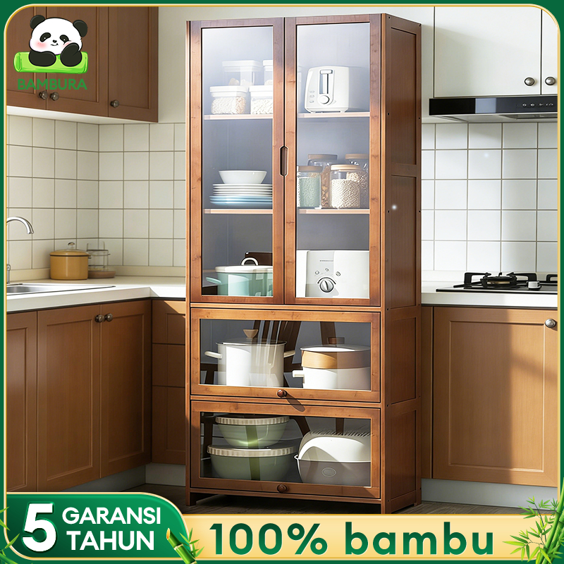 Lemari Dapur Lemari Dapur Bambu Lemari Makan Bambu Lemari Makan Lemari Piring 4/5 Pintu