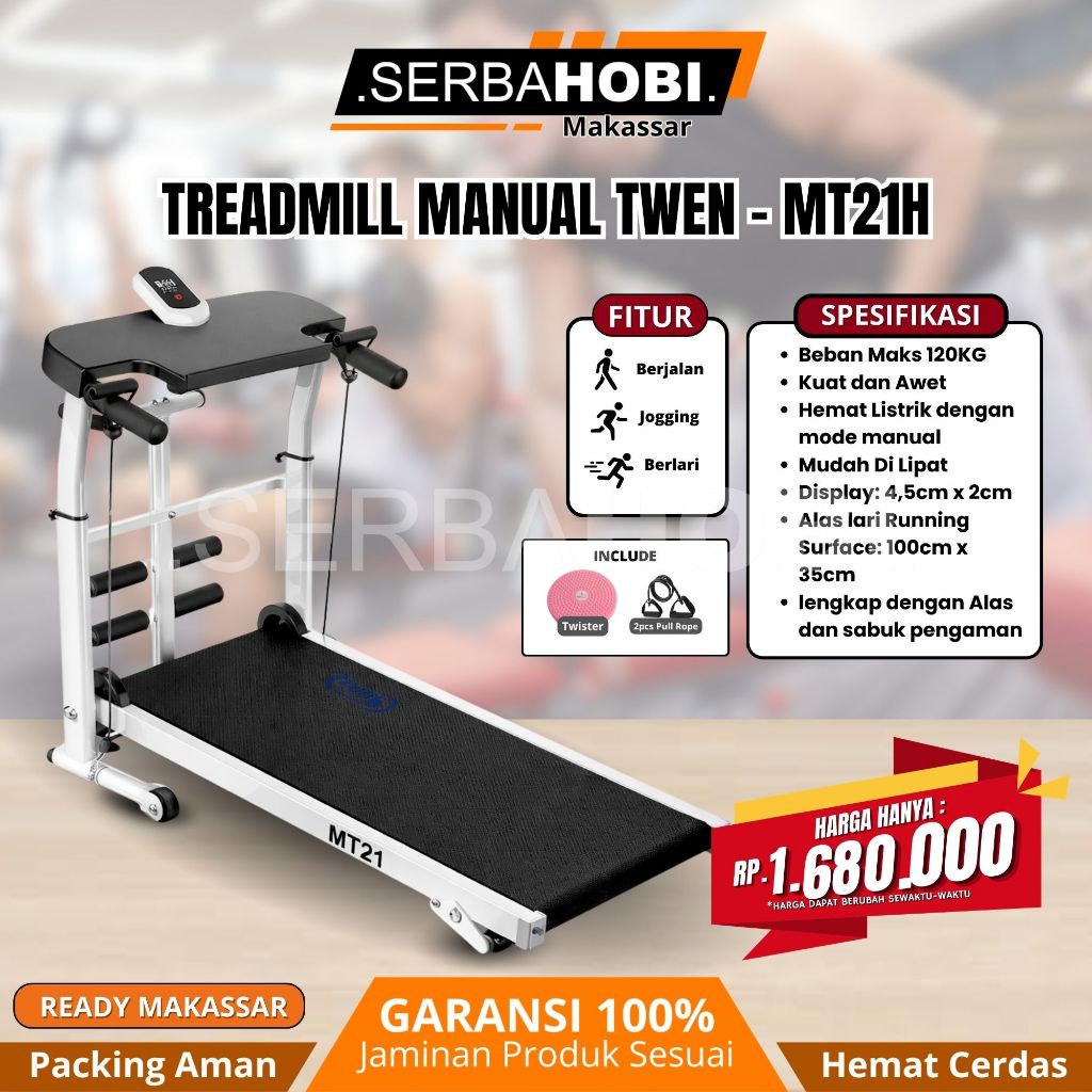 Treadmill Manual / Treadmill Tanpa Listrik / Treadmill 12 In 1