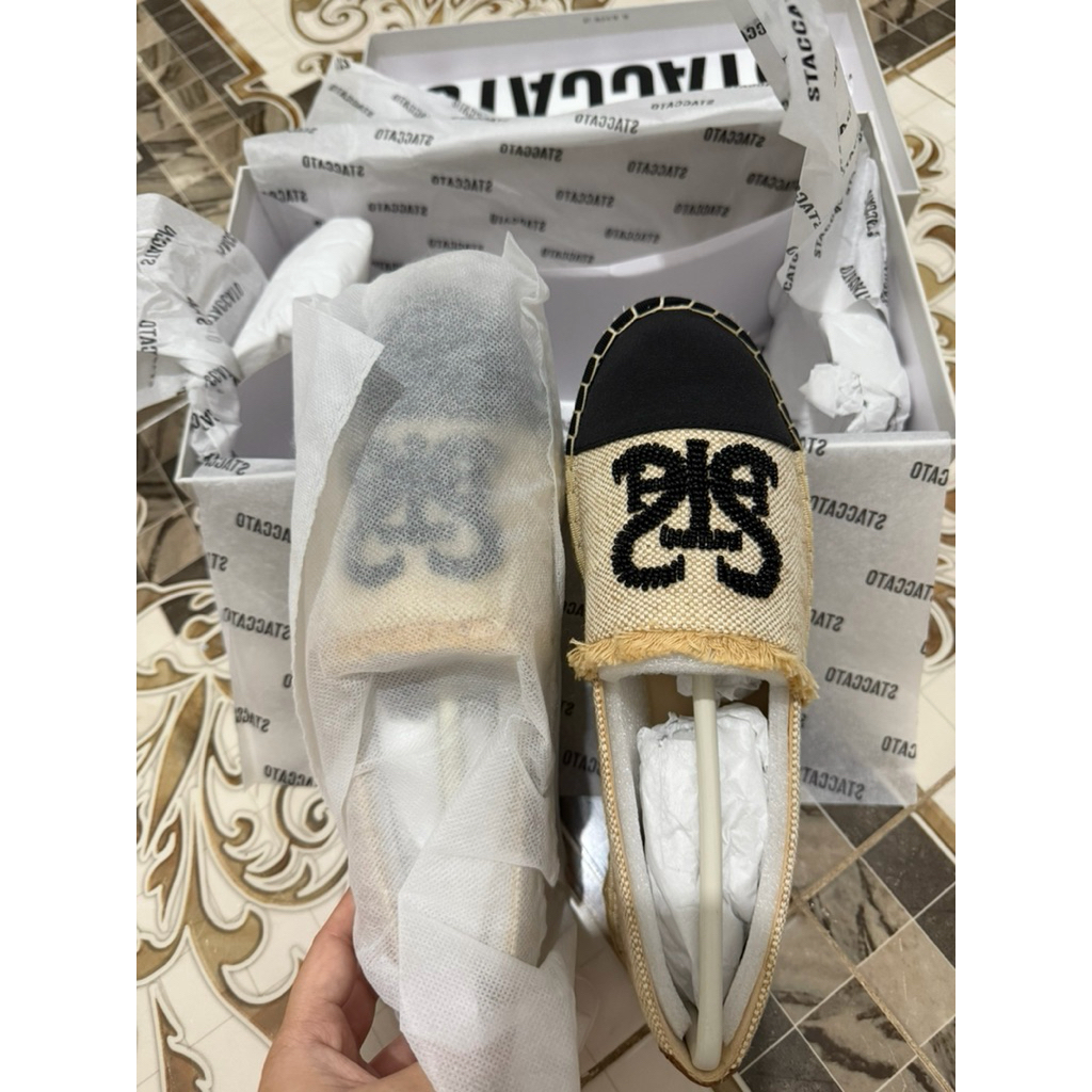 Staccato Espadrilles Apricot Black Size 37