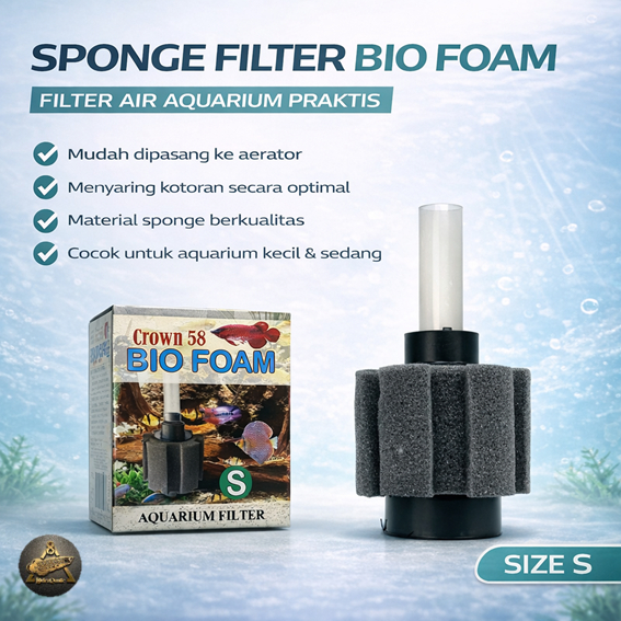 BIOFOAM CROWN S SPONGE FILTER CROWN BIO FOAM S FILTER AQUARIUM MINI BIO FOAM BIO FOAM KECIL FILTER A