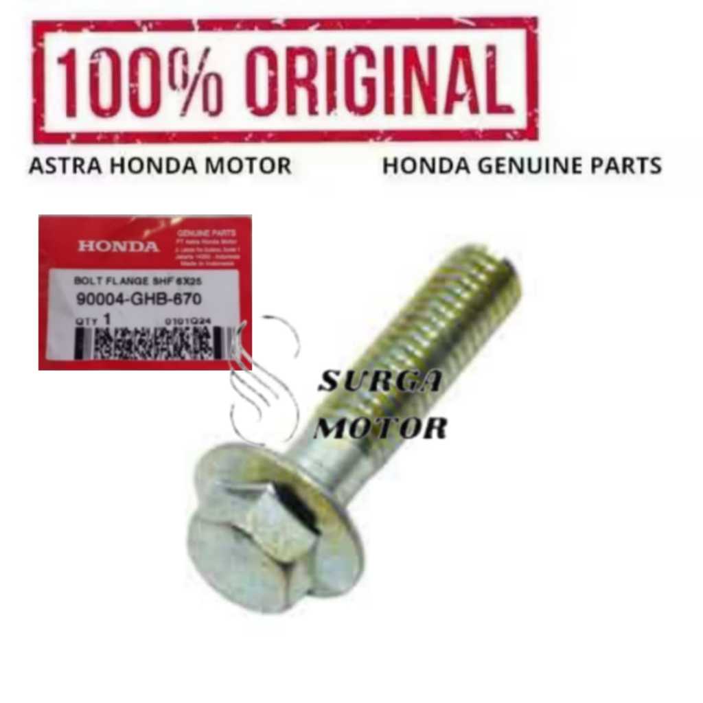 Baut Mur Bolt Flange SHF 6×25 Kunci 8 Motor Honda Kharisma Sonic 150R K56 Supra GTR 150 K56F Revo 10
