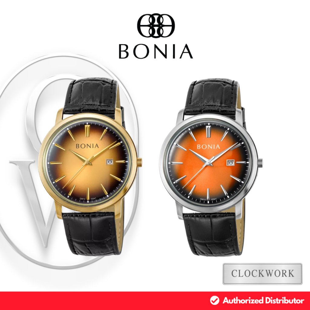 Jam Tangan Pria Bonia BNB10341 Kulit Vintage Casual