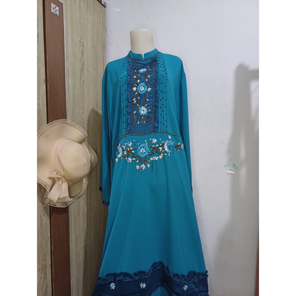 COD Gamis Payet Jumbo Bahan Jatuh Bagus (Ld 117) No Minus