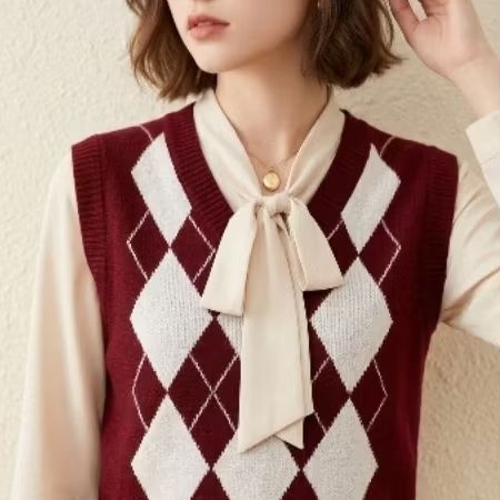 Sweater vest maroon rompi merah marun
