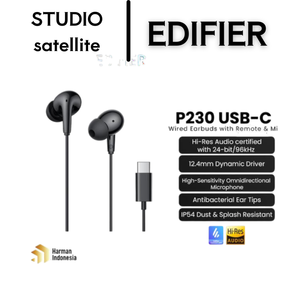 EDIFIER P230 USB-C Wired Earbuds with Remote and Mic