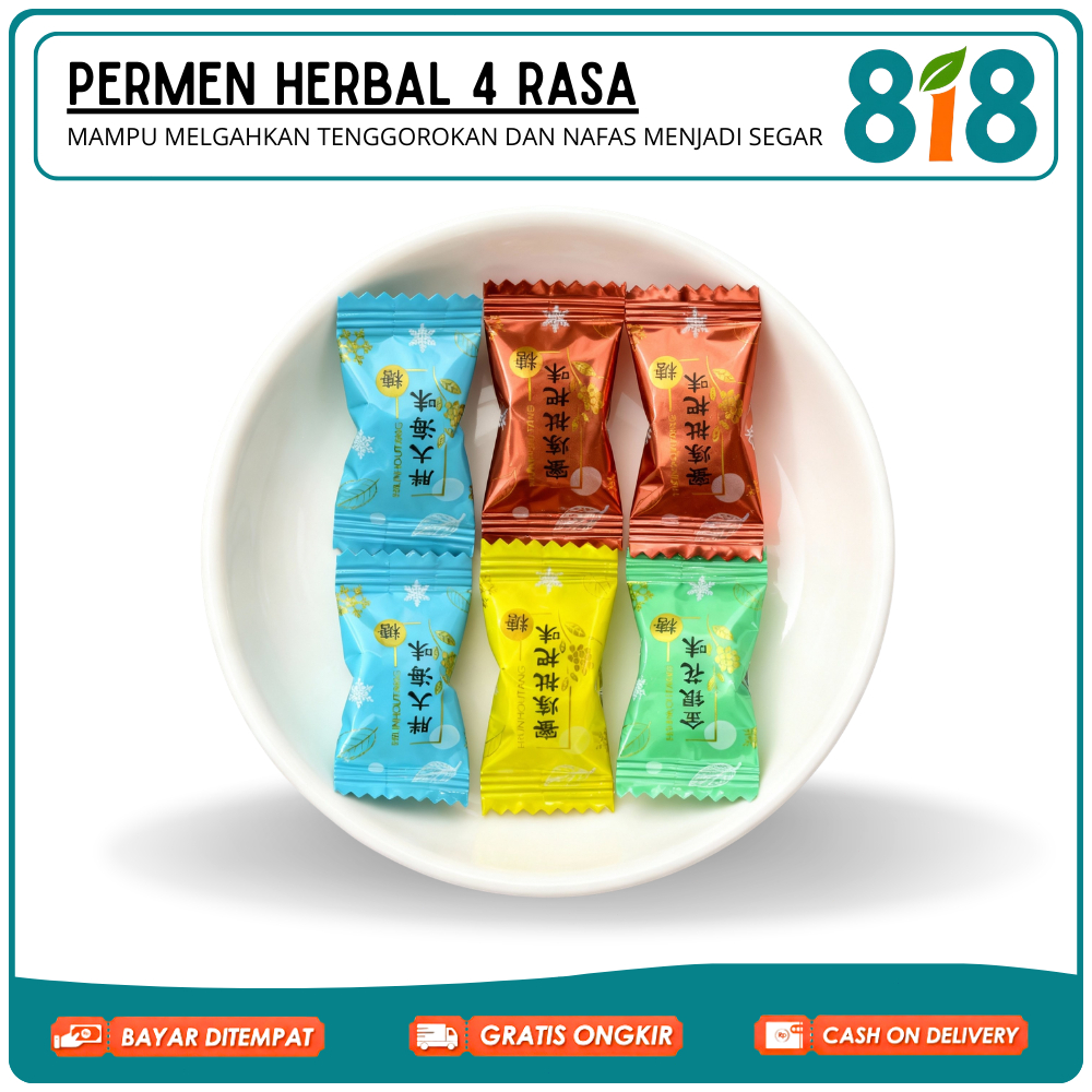 Permen Herbal Pereda Sakit Tenggorokan 4 Rasa Luo Han Guo Honeysuckle Pat Hai Hai Madu Niose Antler 