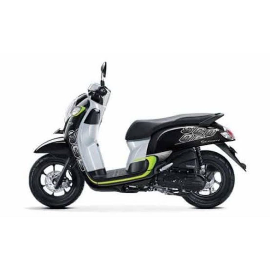 striping stiker les body Honda Scoopy 2017 hitam gilap bahan original