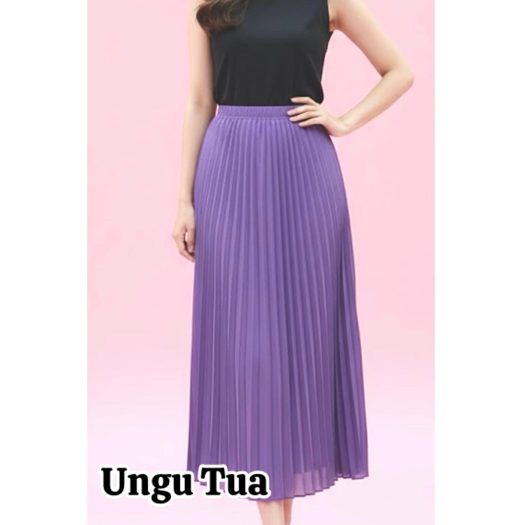 Rok Plisket strech Ungu tua