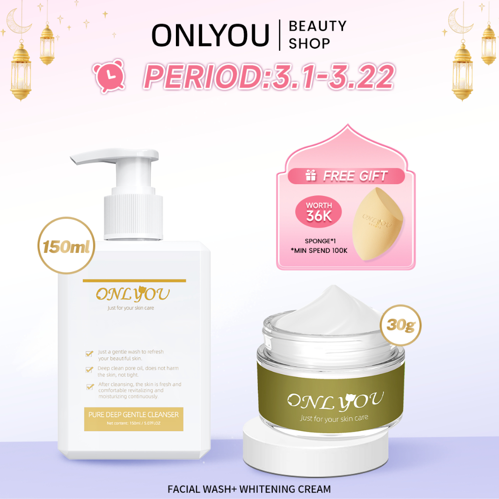 [BPOM]ONLYOU Skincare Paket Amino Acid Brightening Facial Wash & ONLYOU Whitening Essence Moisturizi