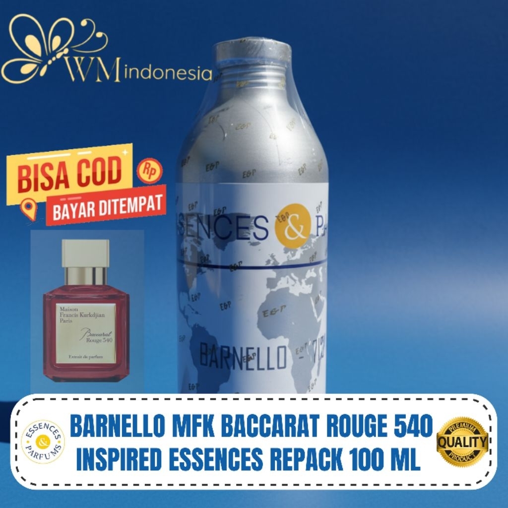 Parfum Barnello B Inspired Baccarat Rouge by Essences Repack 100ml Pria Wanita Tahan Lama Aroma Mewa