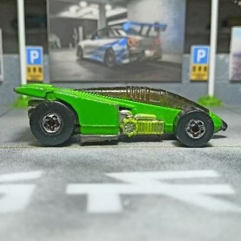 Hot Wheels Shadow Jet Green Lt Green Blue Tampos BW 1/64
