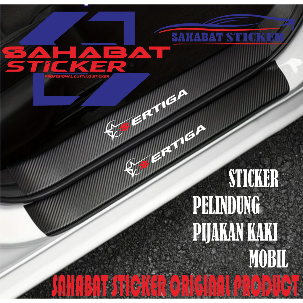 1-9 PCS sill plate /pelindung pijakan pintu mobil ERTIGA original  carbon bahan tahan goresan dan ke
