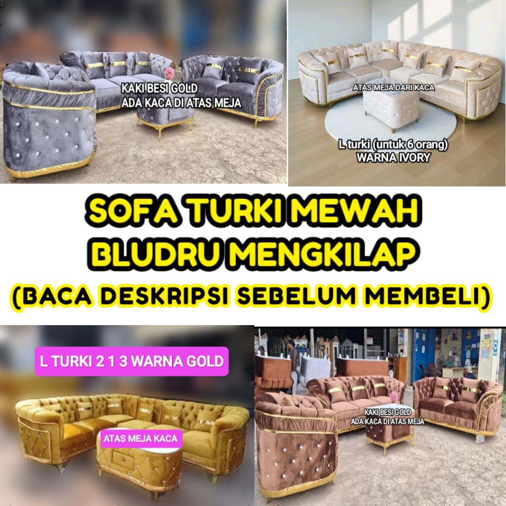 SOFA L TURKI SUDUT / SOFA TURKEY L SUDUT / SOFA TURKI 321 211 311 / SOFA MEWAH BLUDRU BOSTON