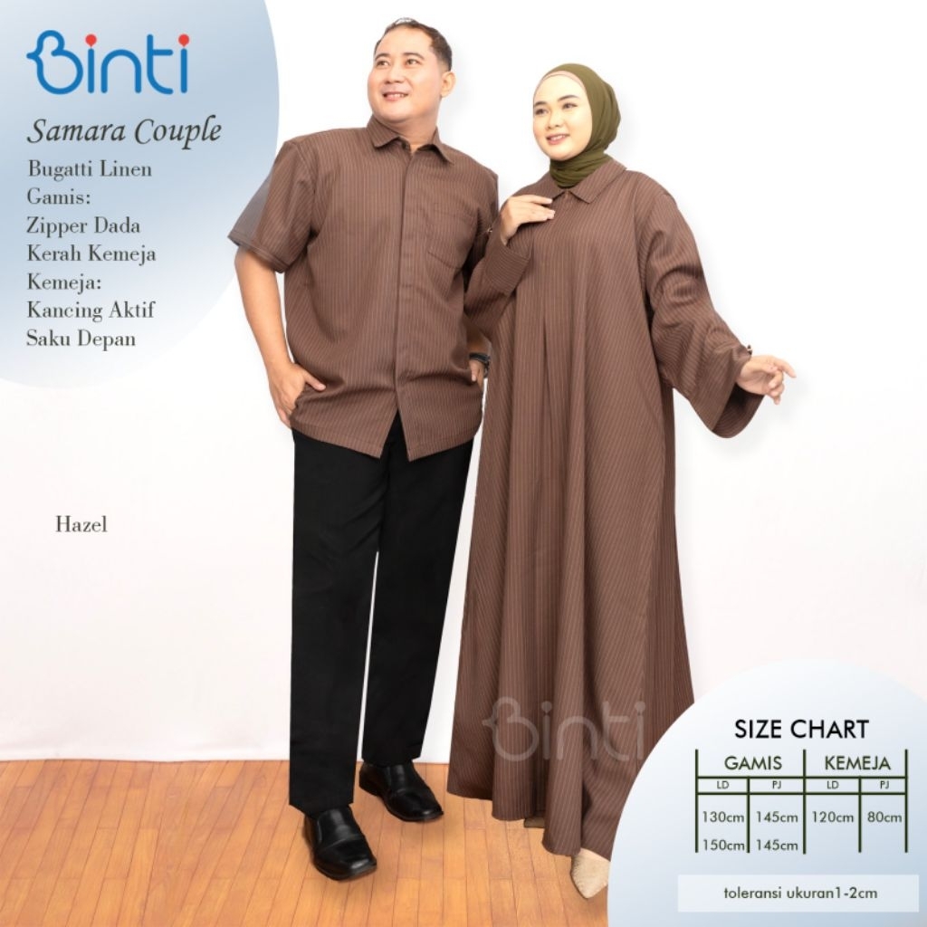 SAMARA MAXY DRESS COUPLE JUMBO LD 130 LD 150 BUGATTI LINEN BY BINTI   Karet Muslim Panjang Formal Wa
