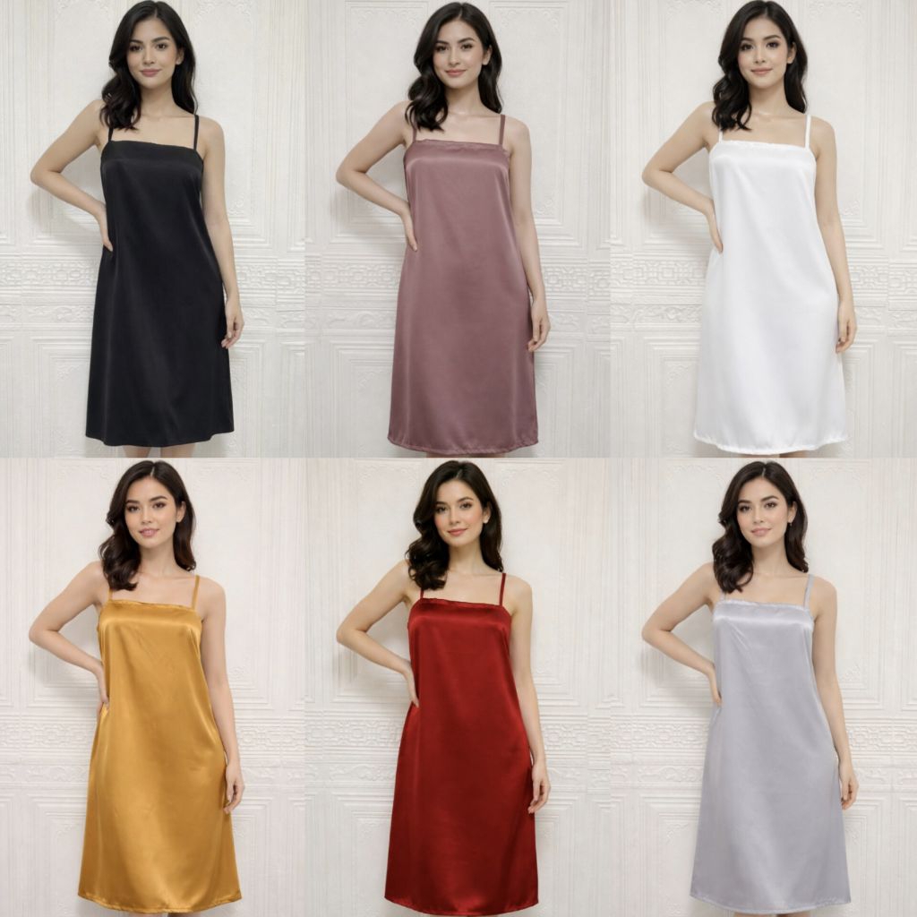 Dress satin / inner satin panjang