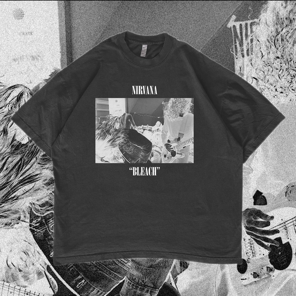 Nirvana Bleach  Oversized T-shirt Vintage Baju Band