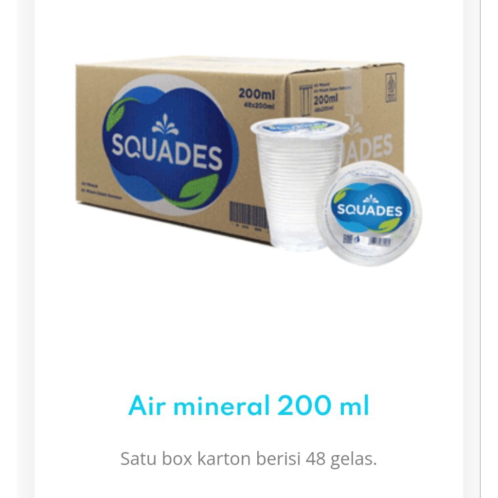[BALIKPAPAN] Squades Gelas - Per Kardus Isi 48 200mL