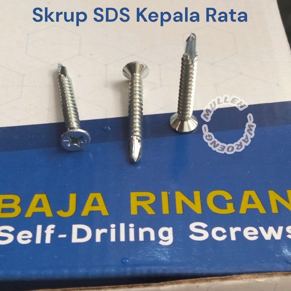 SKRUP SDS FH 8 X 32 / SEKRUP SDS FH MURAH / BAUT KEPALA RATA SDS PER 100 PCS