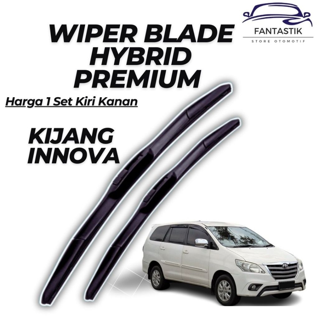 Wiper Mobil Kijang Innova 2005-2015 Hybrid 1 Set Anti Baret Sapuan Bersih Dan Halus