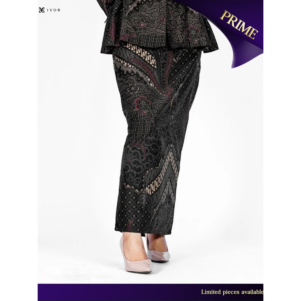 Laskala x IVOR Sandro Skirt Rok Batik Hitam Panjang
