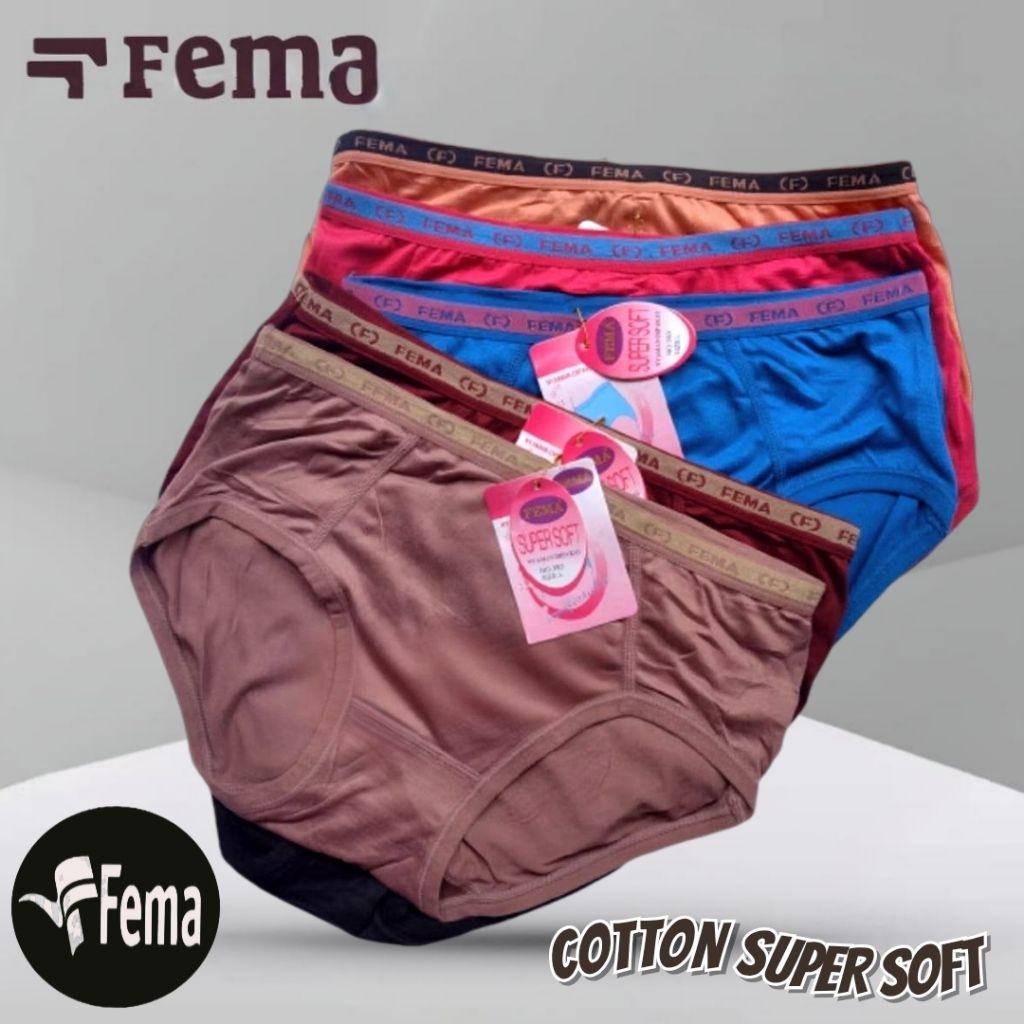 6 Pcs Celana Dalam Wanita Fema Katun Lembut,Cd Wanita Fema Import Super Soft