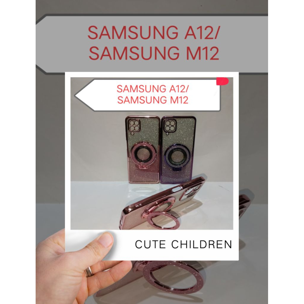 SOFTCASE GLITTER PLUS STANDING TERBARU SAMSUNG A12/SAMSUNG M12