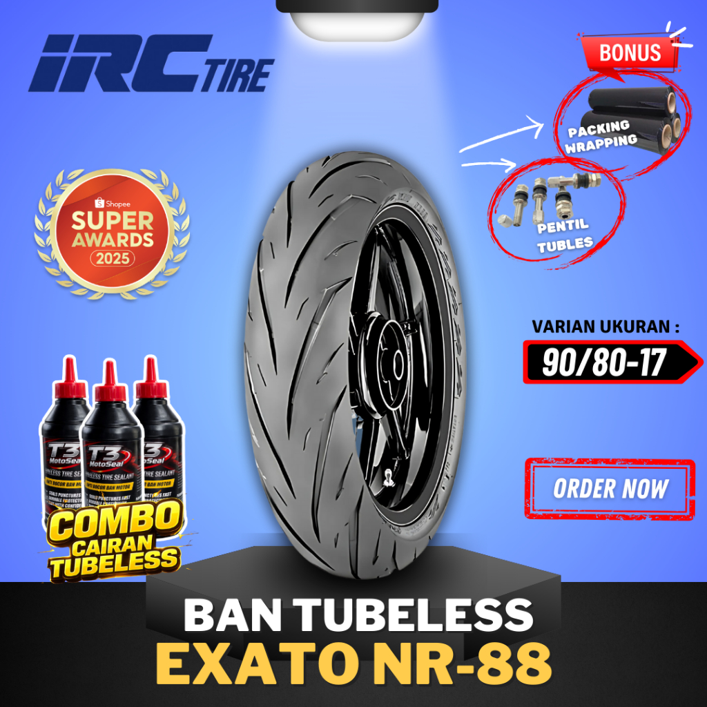 [READY COD] BAN IRC EXATO NR88 TUBELESS ( 90/80-17 ) IRC RING 17 BAN MOTOR BEBEK / BAN EXATO NR88 RI