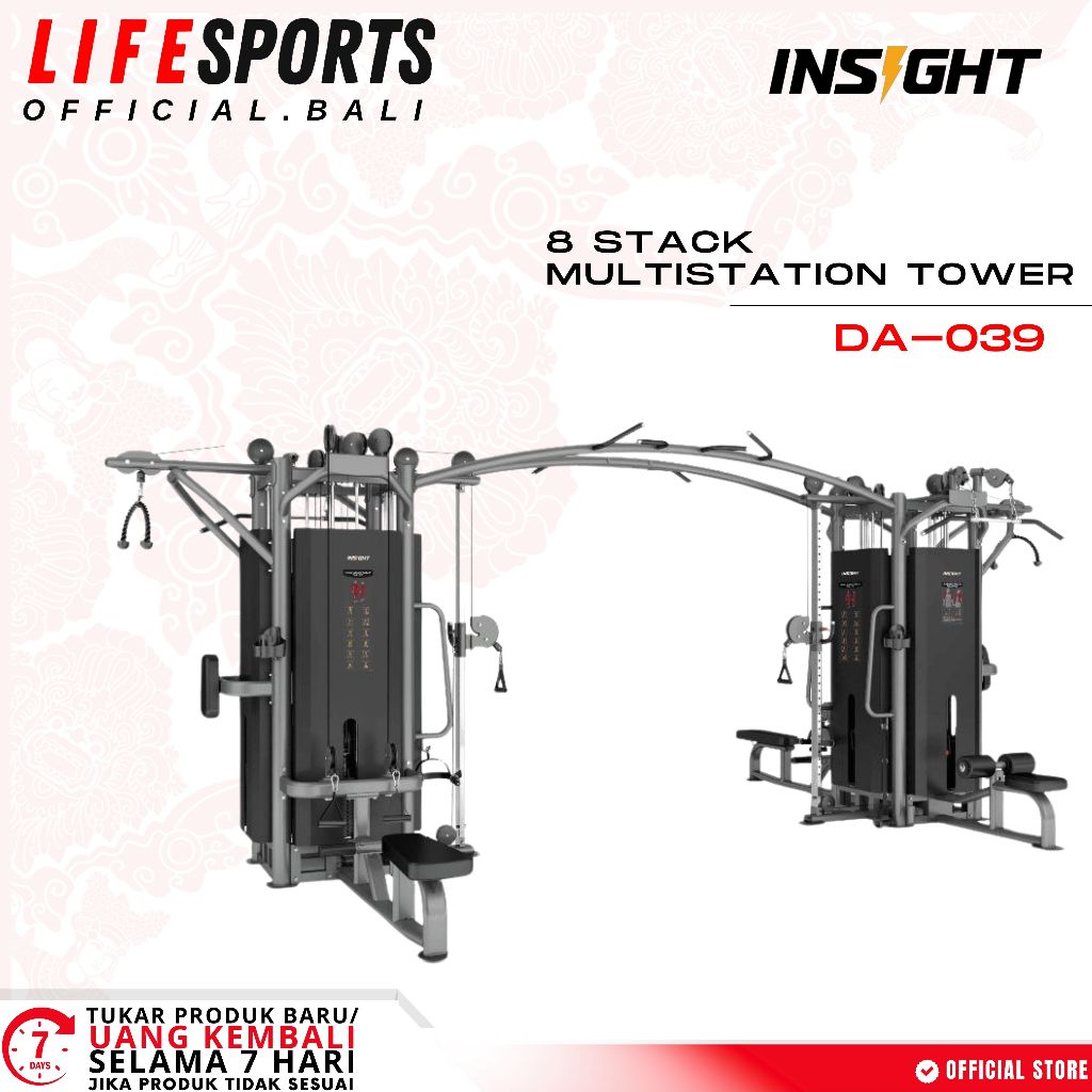 LIFESPORTS - ALAT FITNESS INSIGHT 8 STACK MULTI-STATION DA039 IMPORT