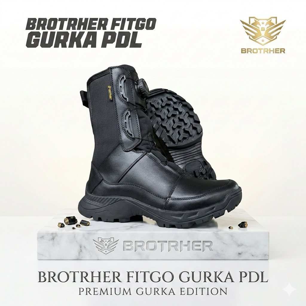 Brotrher Fitgo GURKA PDL Sepatu PDL Tali Putar kulit asli