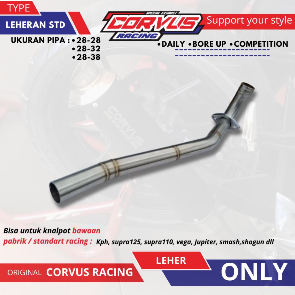 leheran knalpot standart racing / bawaan pabrik ( bahan modif knalpot ori pabrik) stainless steel un
